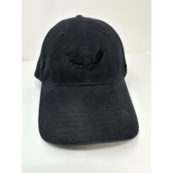 Duluth Trading Co Hat Cap Fitted Large Black Angry Beaver Logo - Picture 1 of 8